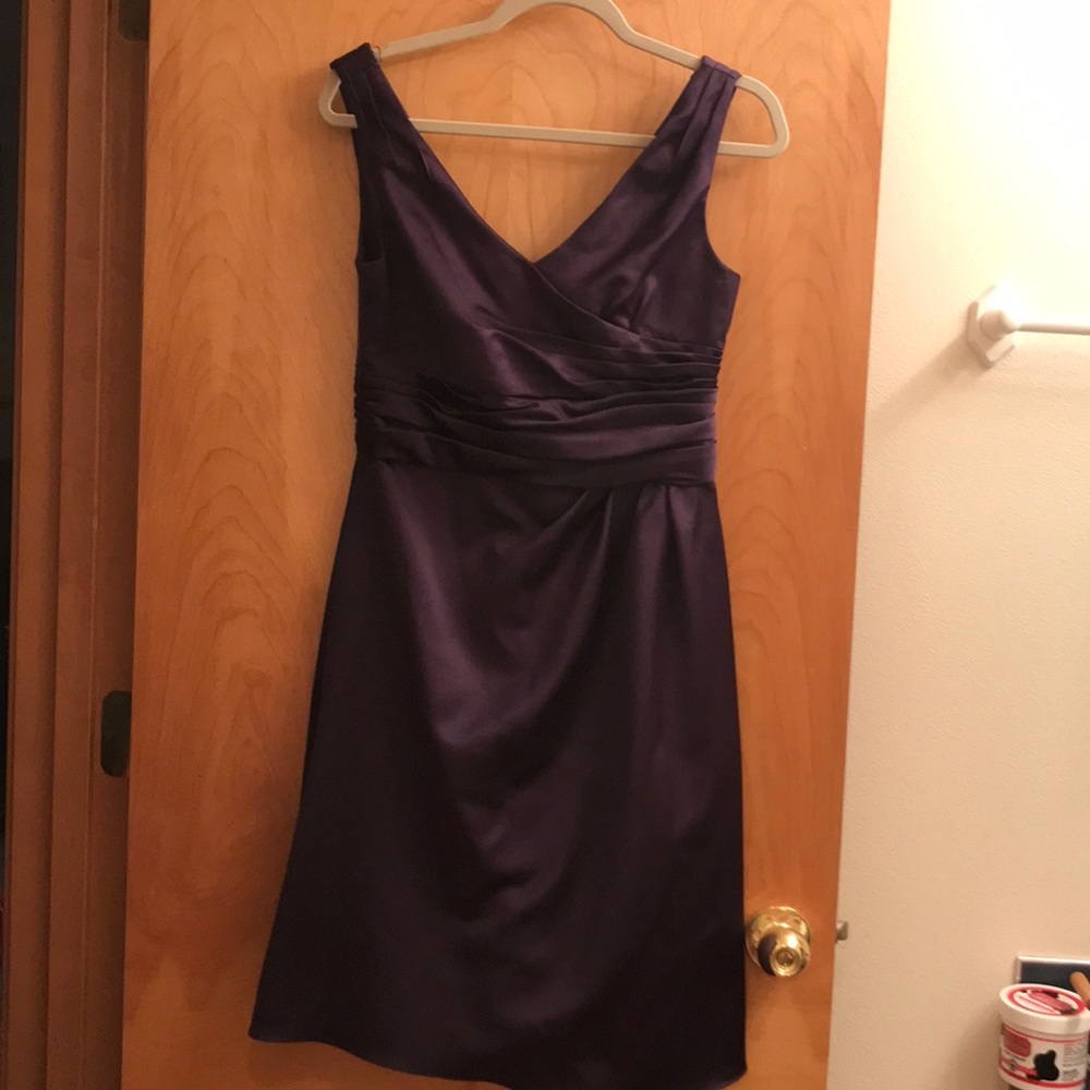 Purplish satin dress